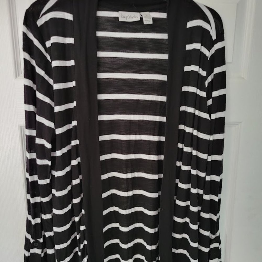 Bay Studio open front‎ long striped cardigan XL
